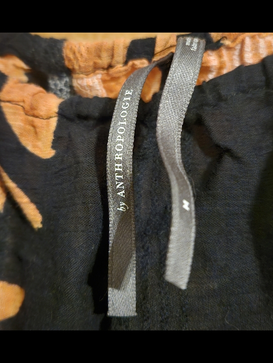 Anthropologie Off Shoulder Blouse with Black And Rust Floral Print - Picture 8 of 9